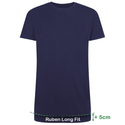 Long Fit T-Shirts Ruben Rundhalsausschnitt (2er-Pack) – Navy