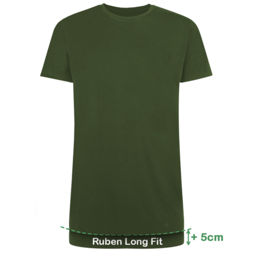 Long Fit T-Shirts Ruben Rundhalsausschnitt (2er-Pack) – Army