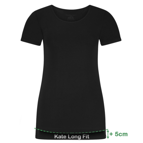 Long Fit T-shirts Kate (2er-Pack) – Schwarz