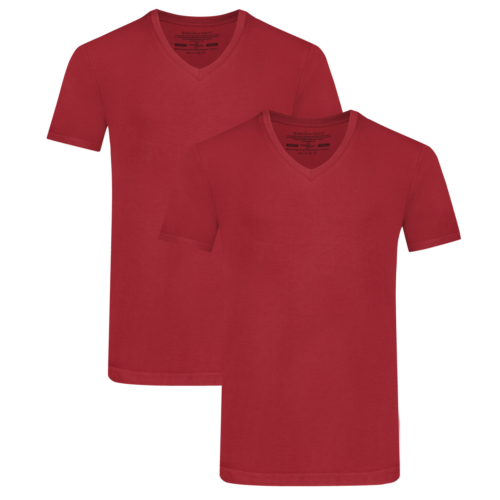 T-Shirts Vance V-Ausschnitt (2er-Pack) – Bordeauxrot