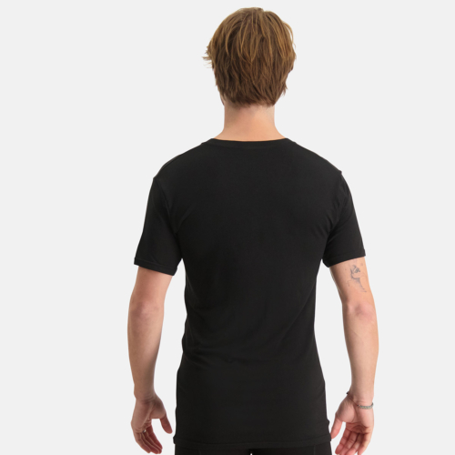 Slimfit T-Shirts Virgil tiefer V-Ausschnitt (2er-Pack) – Schwarz