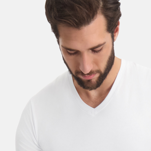 Lange Mouw T-Shirts Vick V-hals (2-pack) – Wit