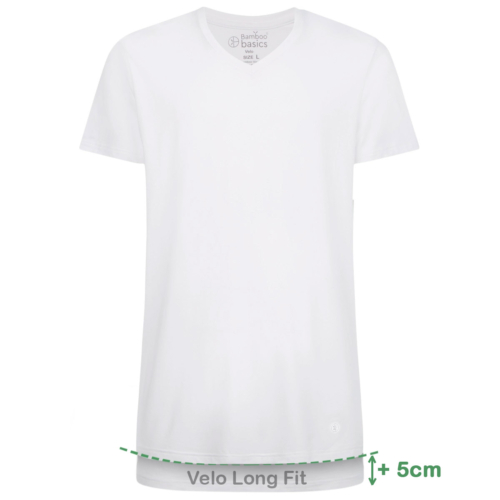 Long Fit T-Shirts Velo V-hals (2-pack) – Wit