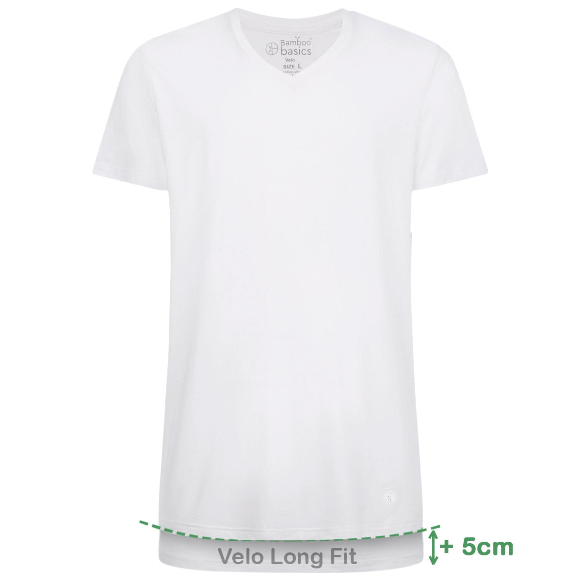 Motel Sympathiek cultuur Long Fit T-Shirts Velo V-hals (2-pack) - Wit | Bamboo Basics