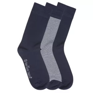 BEAU 3-pack sokken navy gestreept
