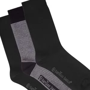 BEAU 3-pack sokken zwart gestreept