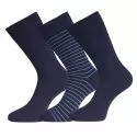 BEAU 3-pack sokken navy breed gestreept