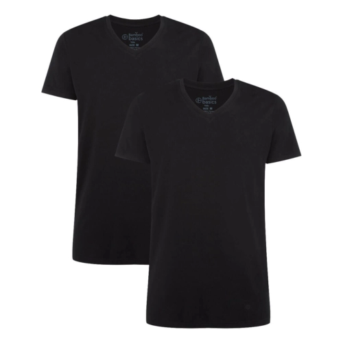 T-Shirts Velo V-hals (2-pack) – Zwart