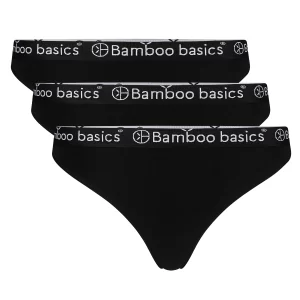bamboe string dames 3pack zwart