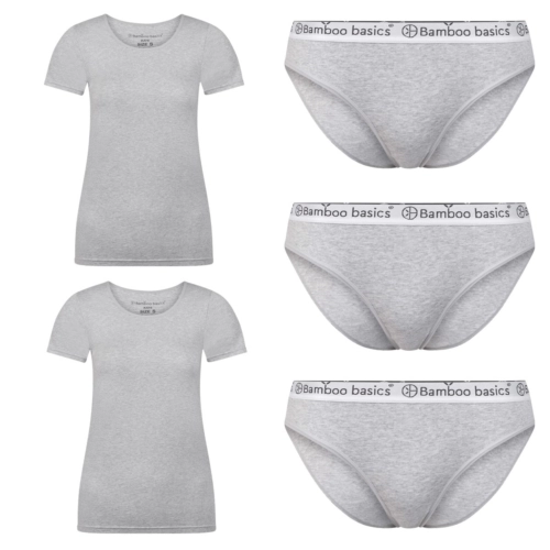 Voordeelbundel: T-shirts (2-pack) + Slips (3-pack) – Grey Melange