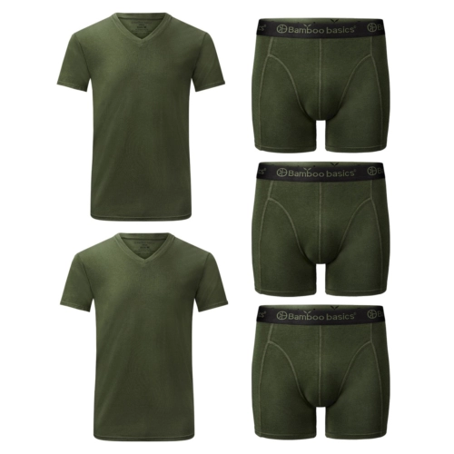 Voordeelbundel: T-shirts V-hals (2-pack) + Boxershorts (3-pack) – ARMY