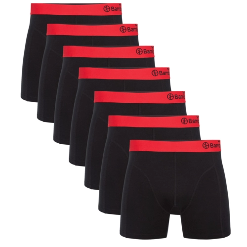 Boxershorts Levi (7-pack) – Zwart met rood