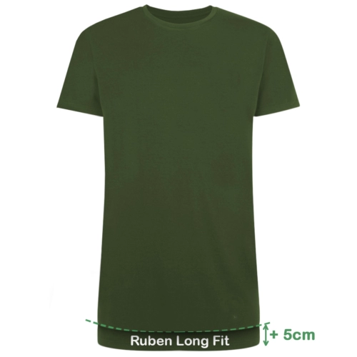 Long Fit T-Shirts Ruben ronde hals (2-pack) – Army