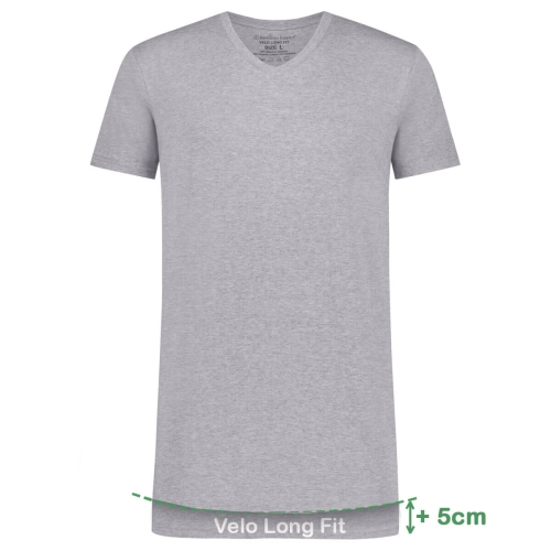 Long Fit T-Shirts Velo V-hals (2-pack) – Grey Melange