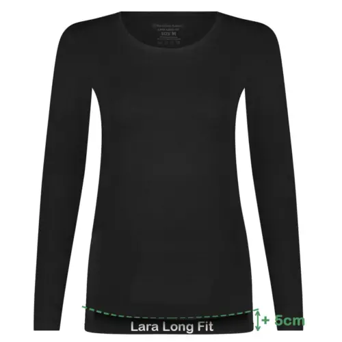 Long Fit T-shirts lange mouw Lara (2-pack) – Zwart